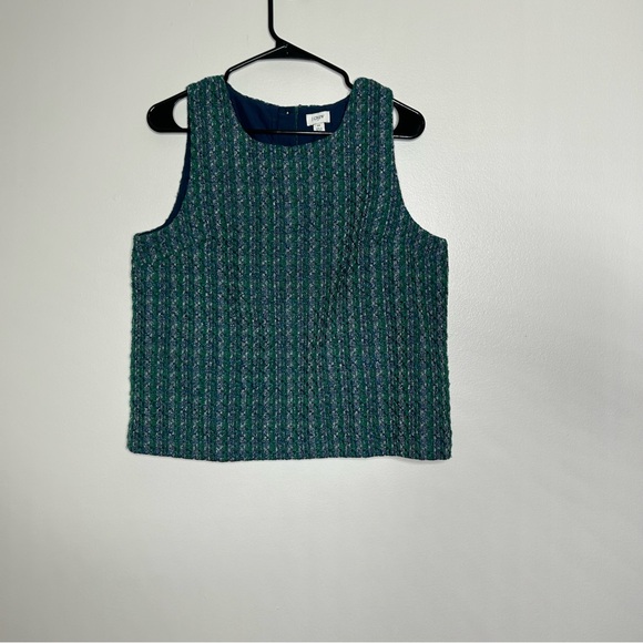 J. Crew Blue and Green Textured Top - Picture 1 of 6